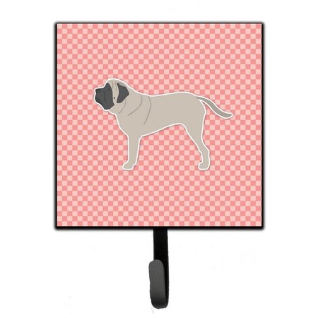 MICASA English Mastiff Checkerboard Pink Leash or Key Holder MI230112